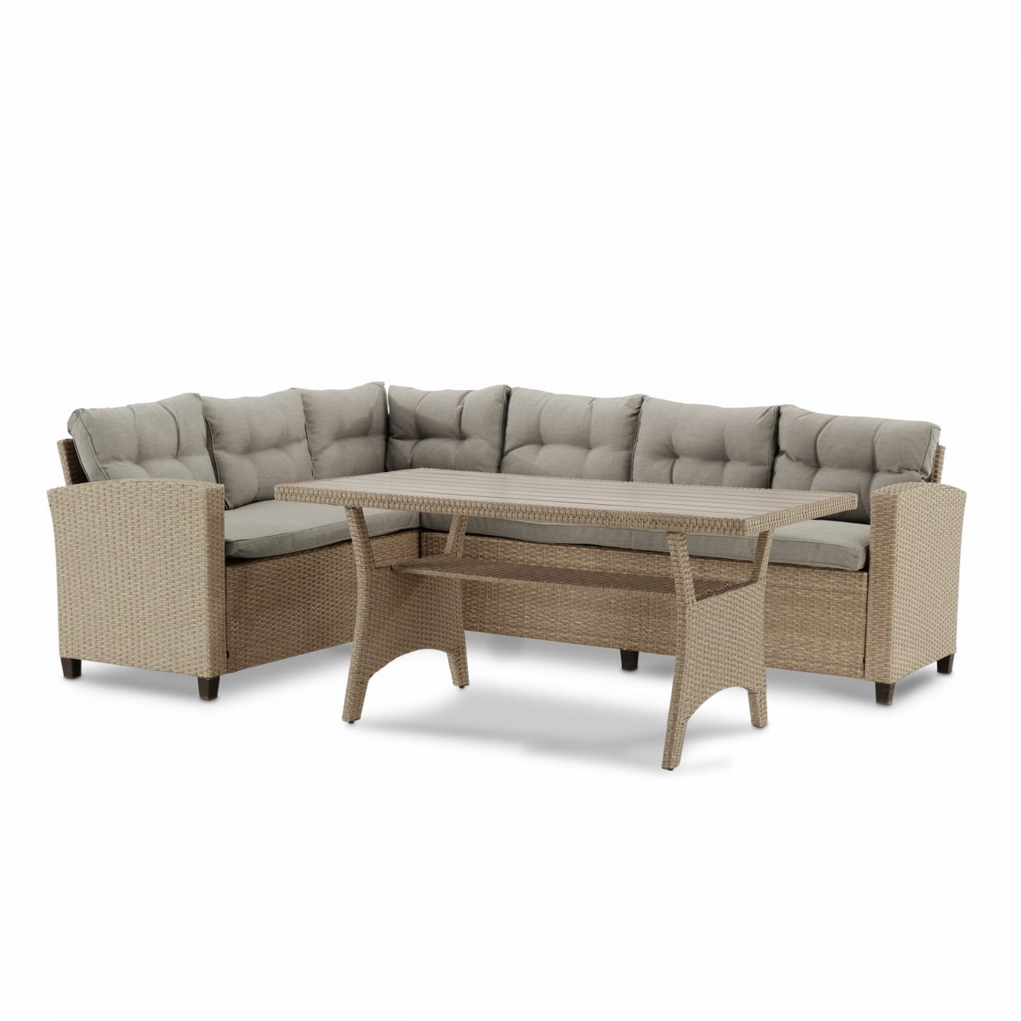 Conjunto de rattan sintético de jardim de canto e aço com mesa alta - Verona