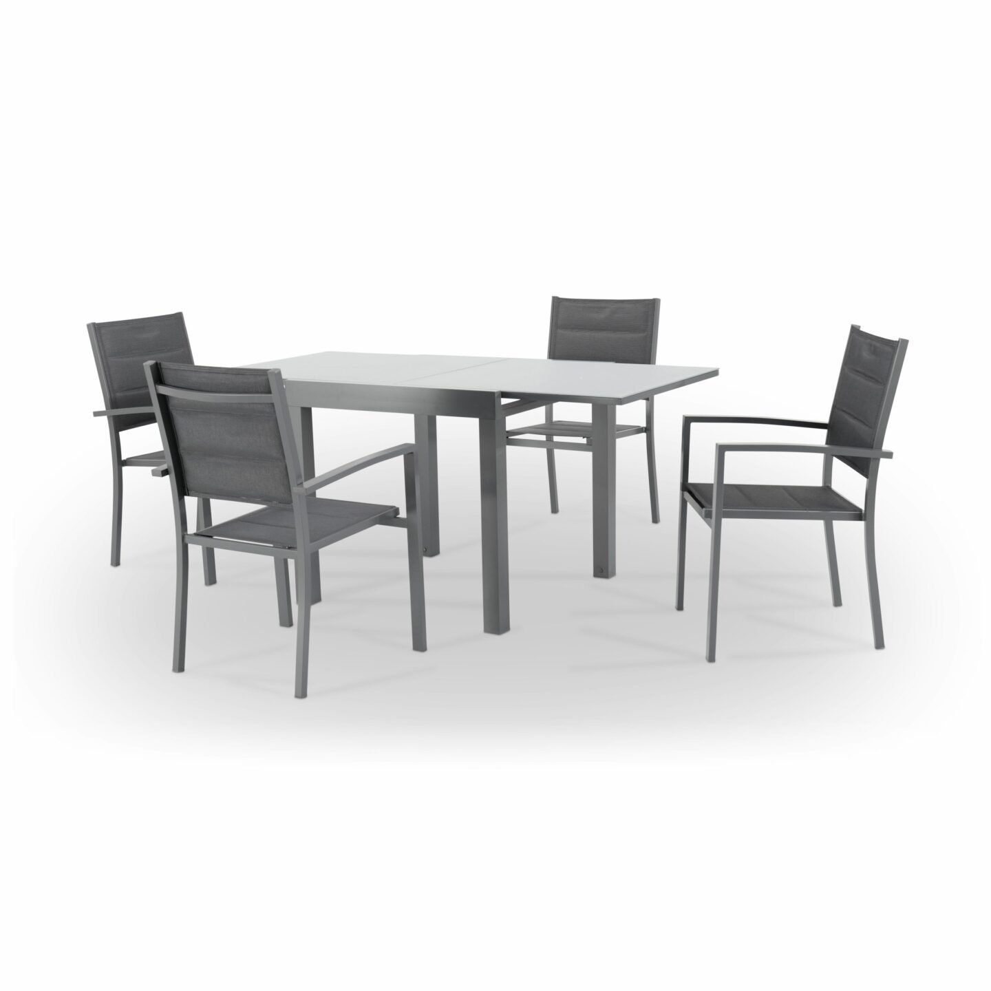 Gartentisch- und Stuhlgarnitur 4-Sitzer Aluminium anthrazit - Tokyo