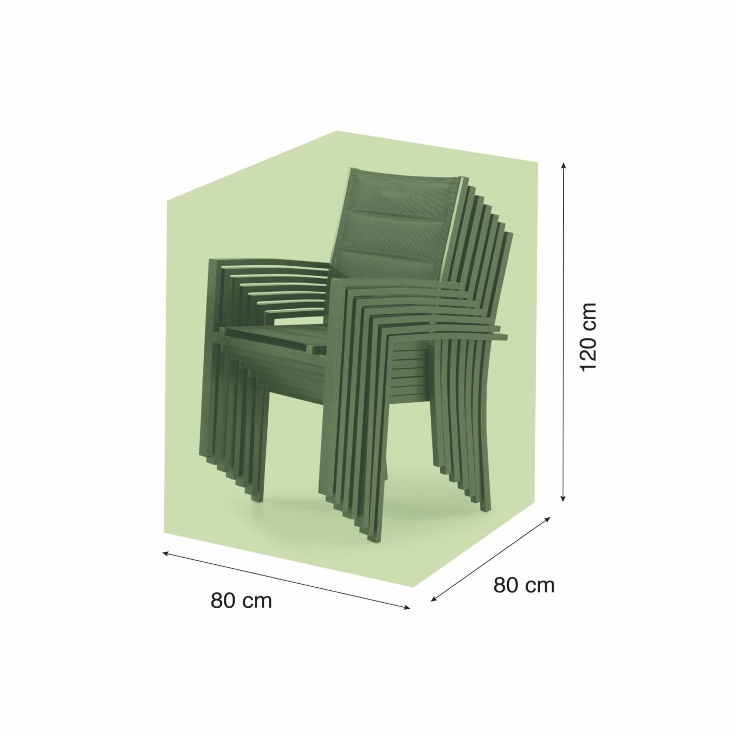 Funda para muebles de jardín pila de sillas 80x80x120 verde - Protech