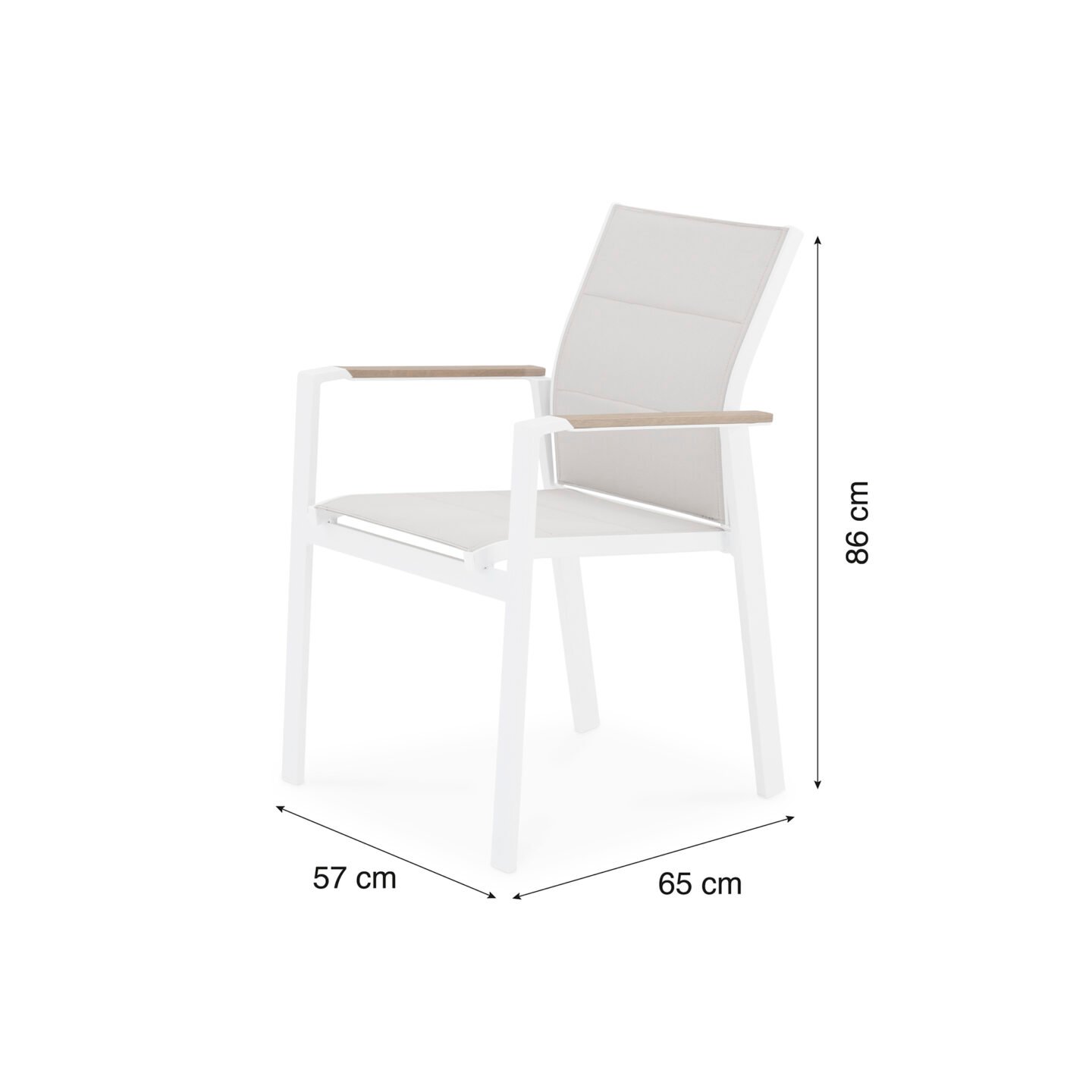 Pack de 4 sillas apilables aluminio blanco y textileno acolchado - Osaka - Image 10