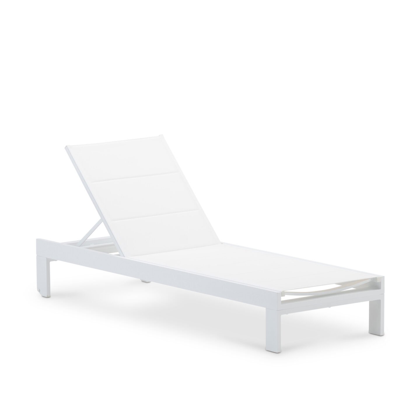 Pack 2 espreguiçadeiras de jardim em alumínio e textilene branco - Long Island